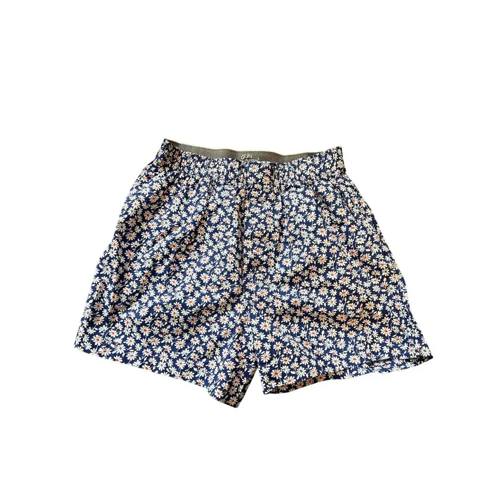 J.Crew Navy Daisy Print Boxer Shorts XS NWOT